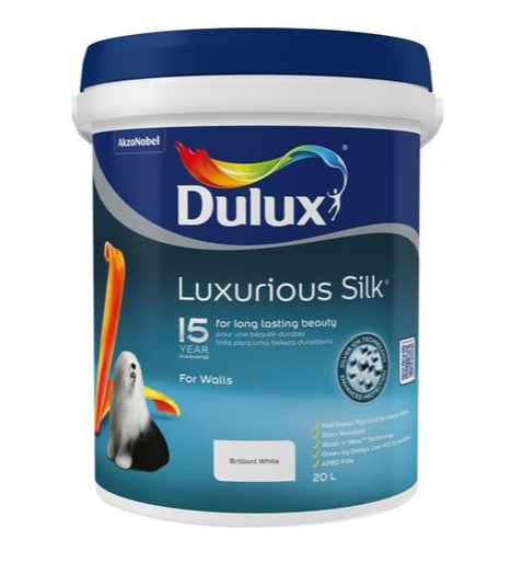 Dulux Luxurious Silk – Brilliant White (20L)