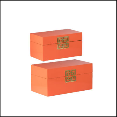 Decorative orange boxes