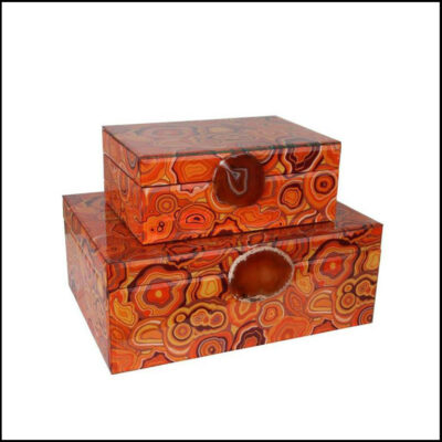 Orange decor box set of 2