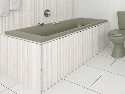 Coral Avocado Built-in Straight Bath with Handles – 1700 x 700mm