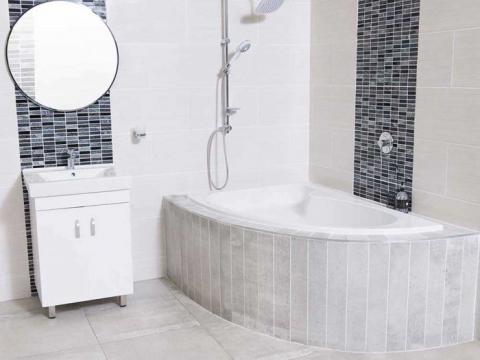 Salina White Built-in Left Hand Corner Bath – 1492 x 958mm