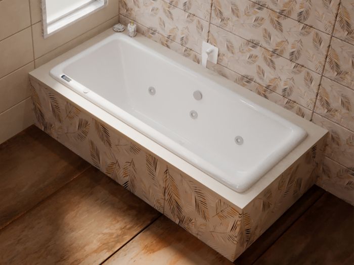 Duna Genesis White Ultimate Spa Built-in Straight Bath – 1800 x 750mm