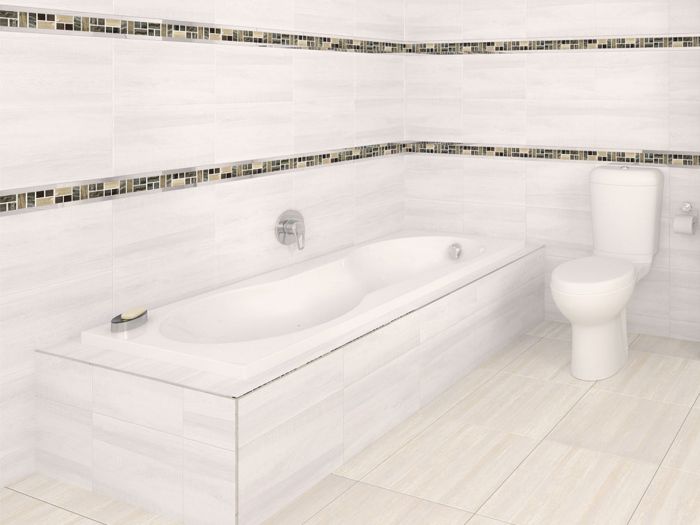 Bouquet White Built-in Straight Bath – 1700 x 750mm