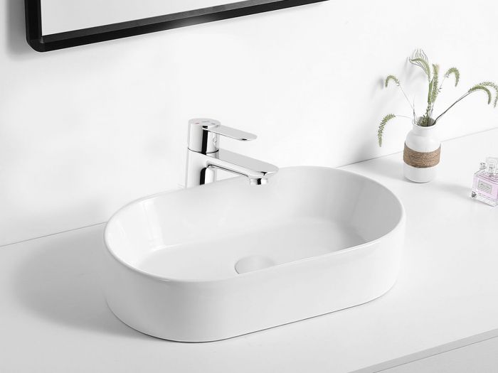 Belize White Oval Counter Top Basin – 520 x 300 x 115mm