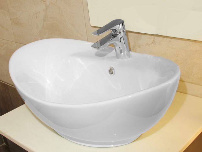 Forli White Oval Counter Top Basin – 585 x 390 x 210mm