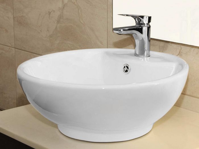Gorizia White Round Counter Top Basin – 455 x 455 x 175mm