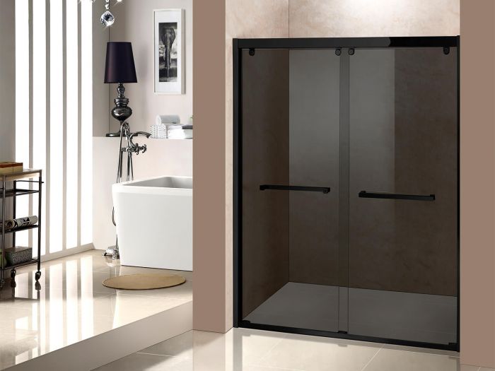 CrystalTech Walk-In Bi-Slider Black Shower Door – CT8004BF – 1200-1300 x 2000mm