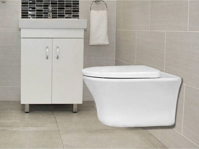 Diplomat White Eco Wall Hung Toilet Pan – Incl. Seat & Fixations