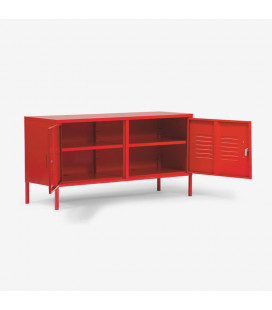 Gable Steel TV Stand – Red