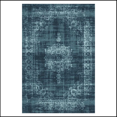 Blue velvet rug